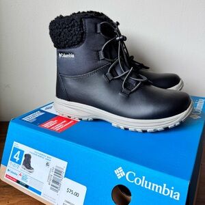BRAND NEW Columbia Youth / Big Kids Moritza black waterproof winter boots 4